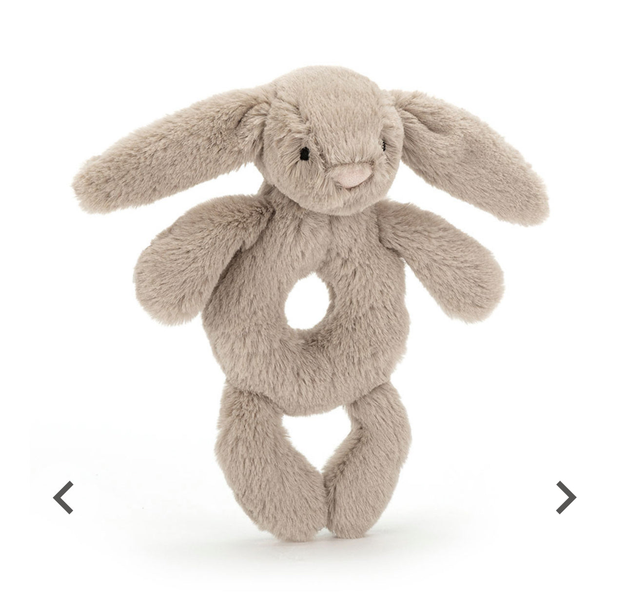 Bashful Beige Bunny Ring Rattle