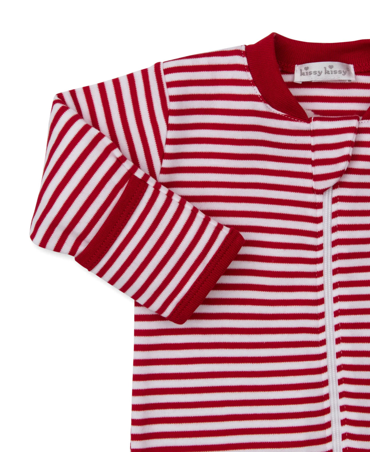 Christmas Capers Stripe Zip Footie