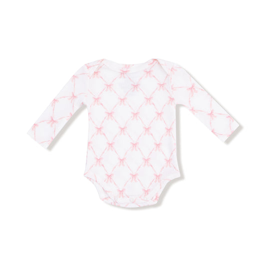Modal Ribbed Bodysuit-Bow Trellis