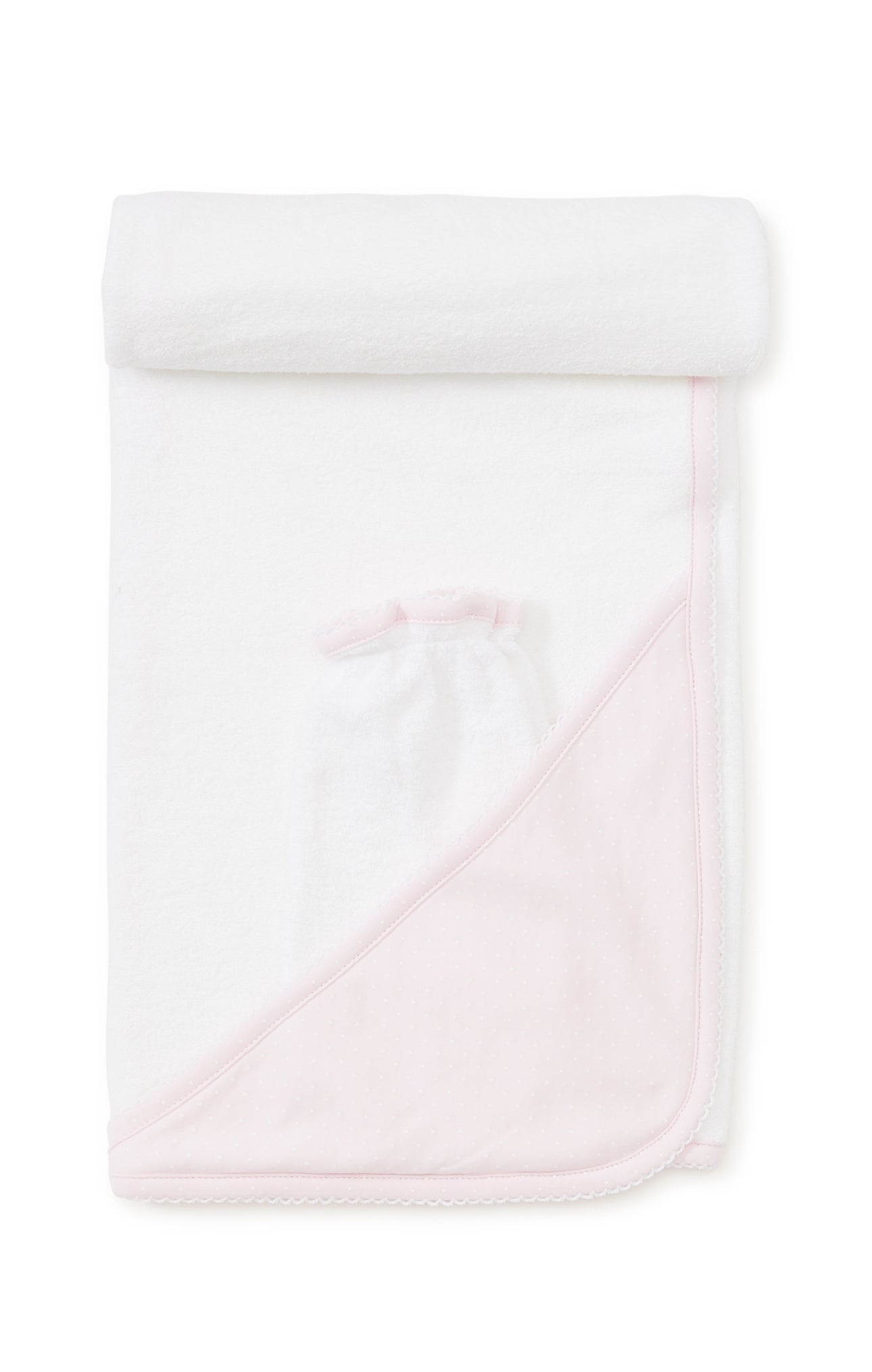 Towel With Mitt Pink Dot