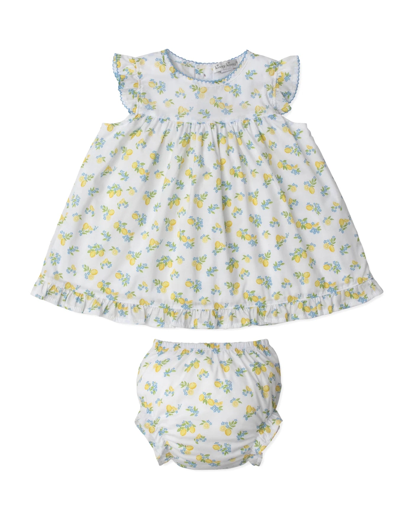 Pima Cotton Woven Dress Set- Lemon Blossoms