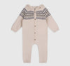 Organic Cotton Fair Isle Jacquard Sweater Knit Hooded Jumpsuit
