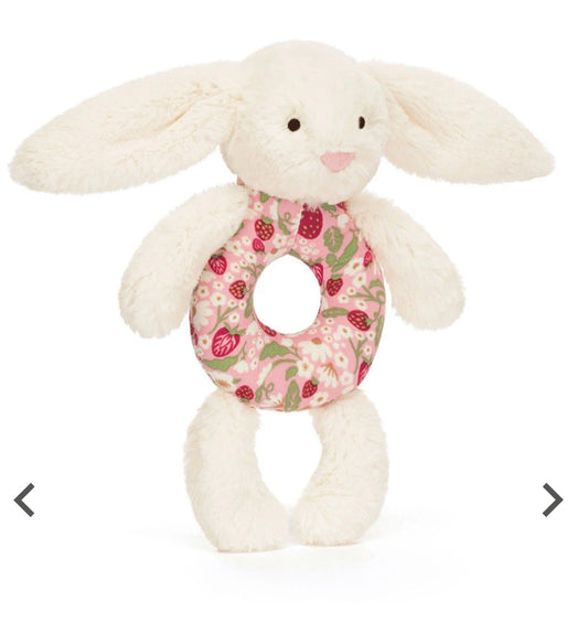 Blossom Cream Bunny Berry Ring Rattle
