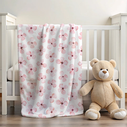 Riverside Blooms 30x40 Sherpa-Backed Minky Blanket