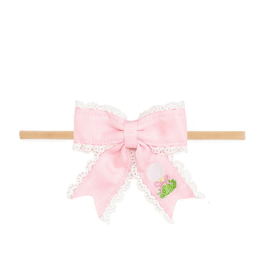 Golf Embroidered Lace Bow
