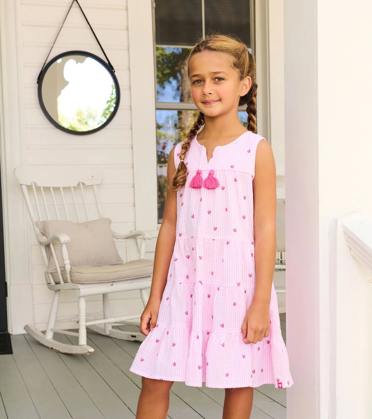 Gingham Berries Tiered Dress