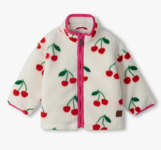 Cherries Faux Sherpa Jacket