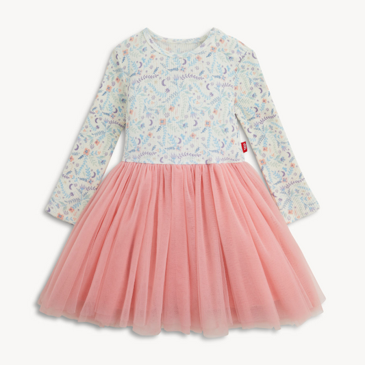 Waffle White Floral Girls Tutu Dress