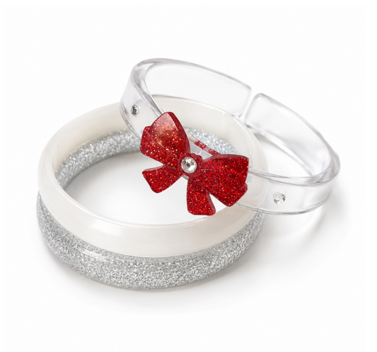 BOW GLITTER RED BANGLES
