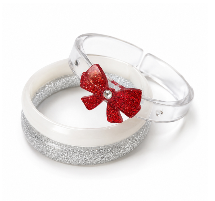 BOW GLITTER RED BANGLES