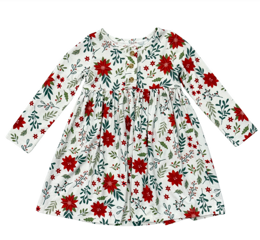 GIRL'S LONG SLEEVE HENLEY DRESS