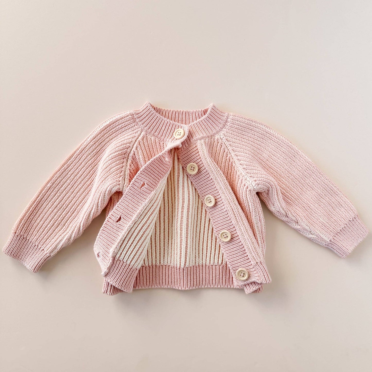 Cotton Brioche Cardigan Pink