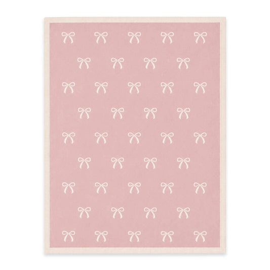Sweet Bow - Organic Cotton Knit Baby Blanket