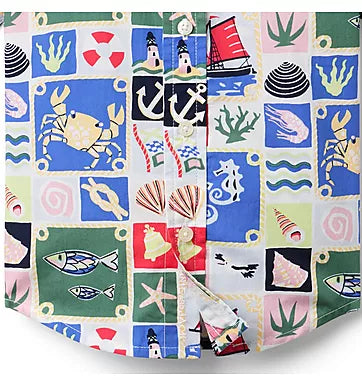 The Poplin Shirt- White Nautical