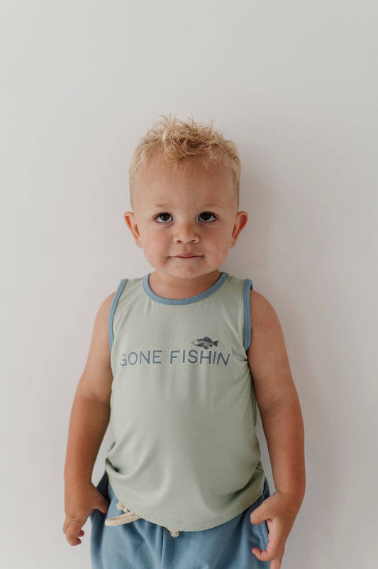 Bamboo Tank Top- Gone Fishin