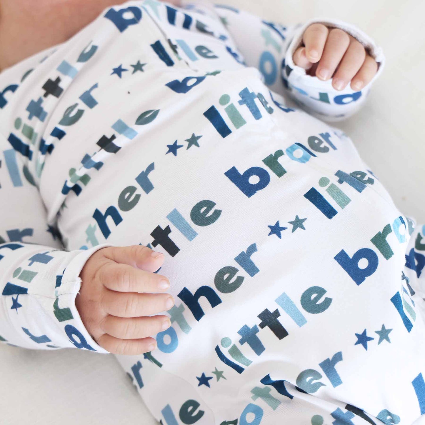 Bamboo Zipper Footie- Little Brother