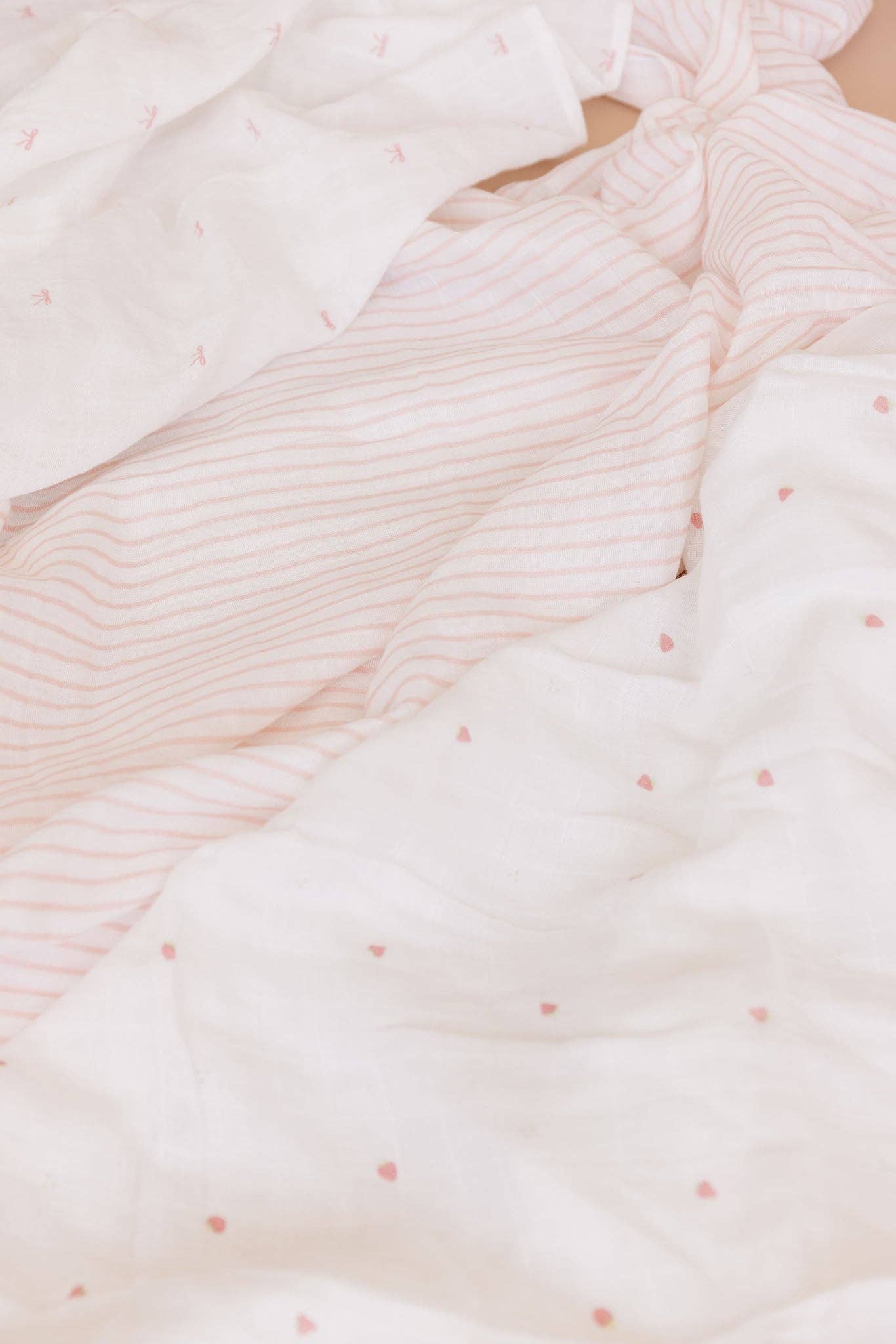 Organic Cotton Swaddle- Pink Stripe