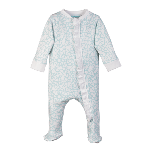 Pima Cotton Zipper Ruffle Footie