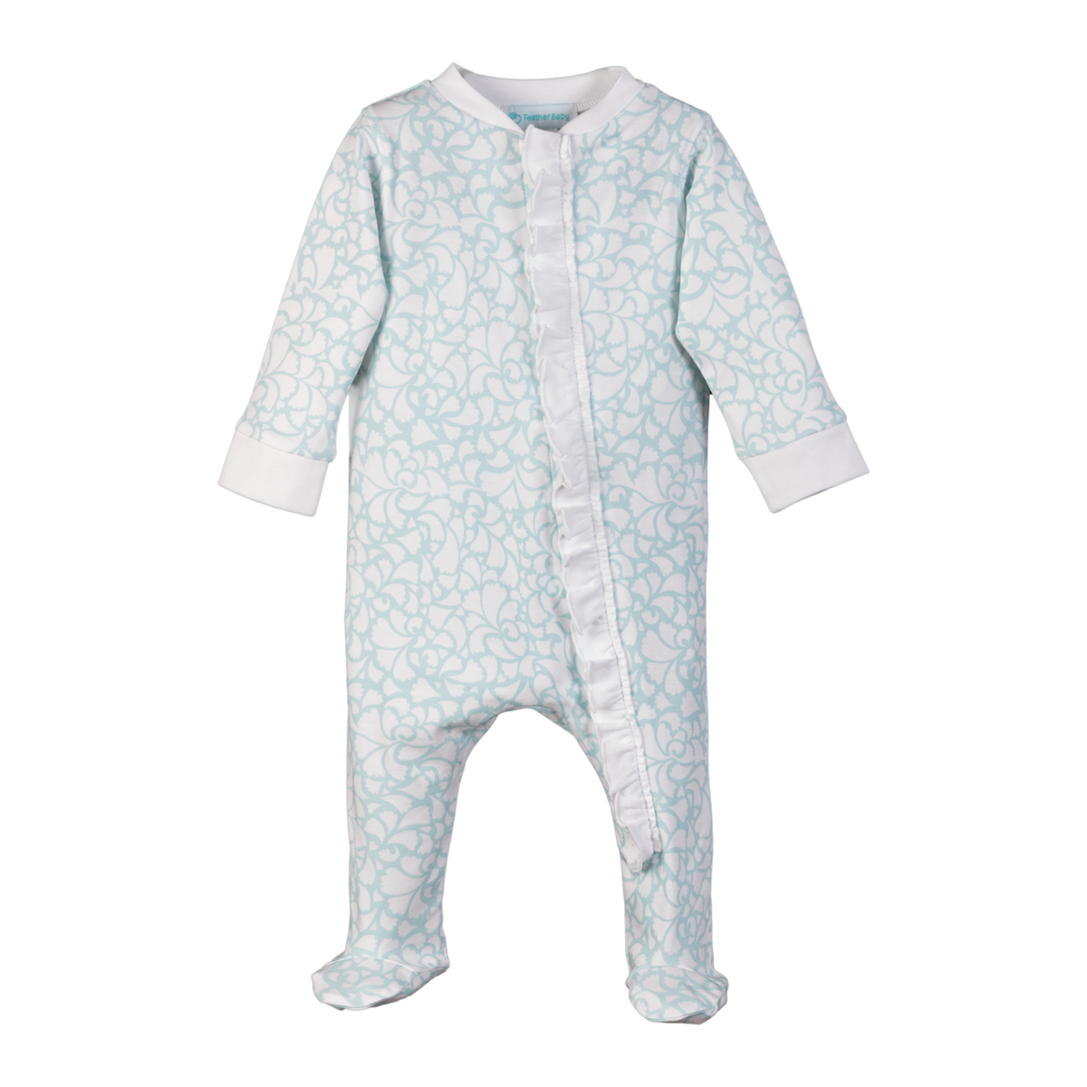 Pima Cotton Zipper Ruffle Footie