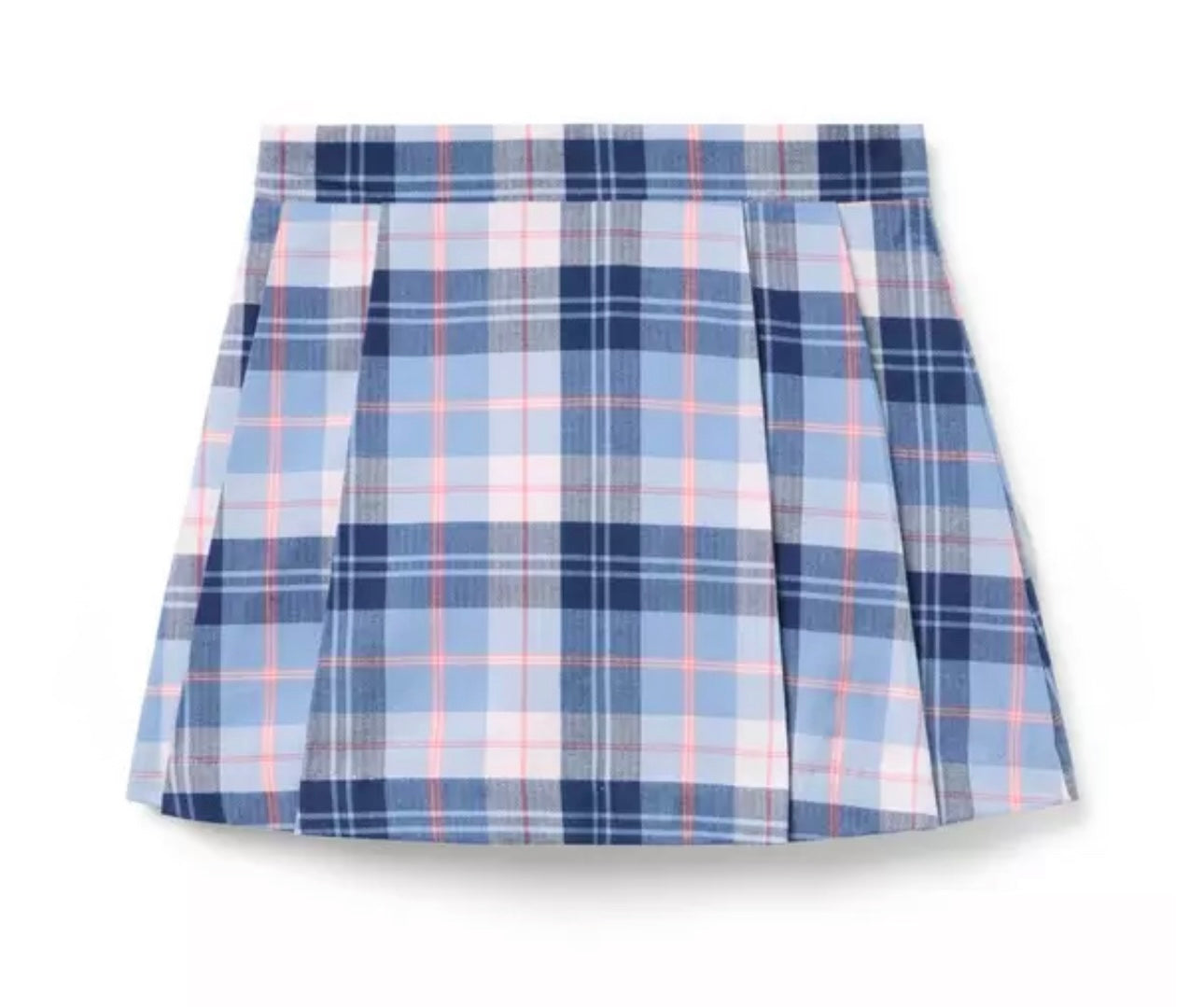 Plaid Pleated Buckle Skirt