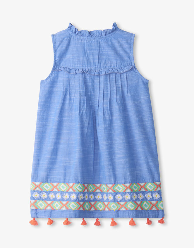 Girls Chambray Pintuck Dress