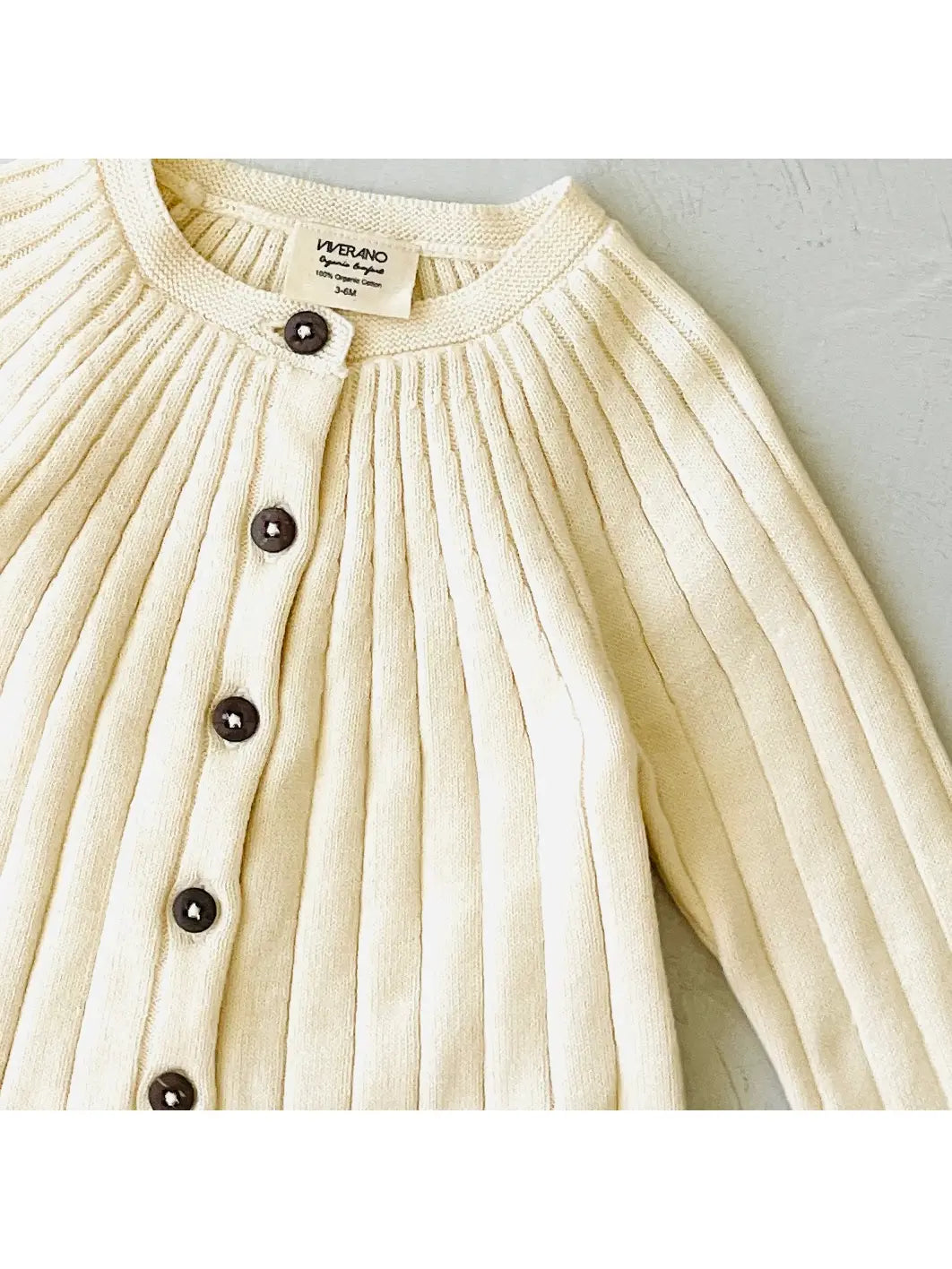 Rib Knit Baby Cardigan Sweater (Organic Cotton)