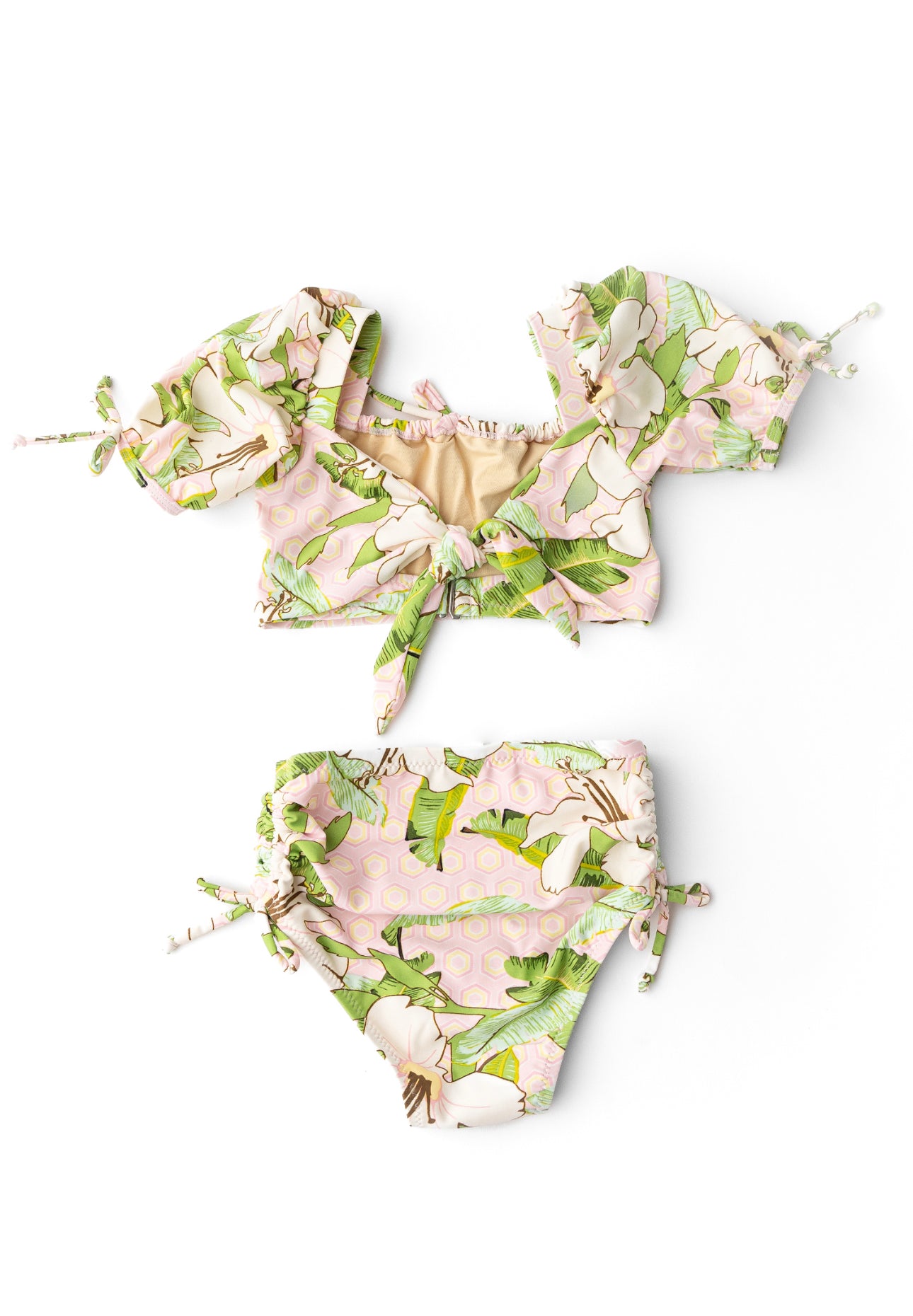 High Waist 2 Piece Hibiscus Botanical