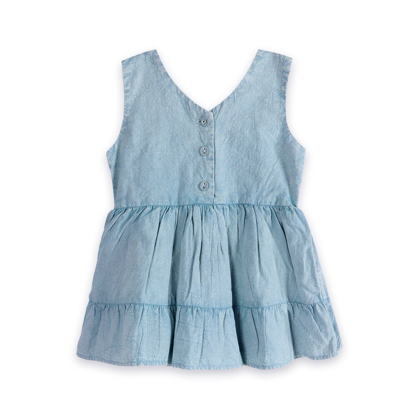 River Soft Hand-Dyed Denim Baby Dress + Bloomer (Organic)