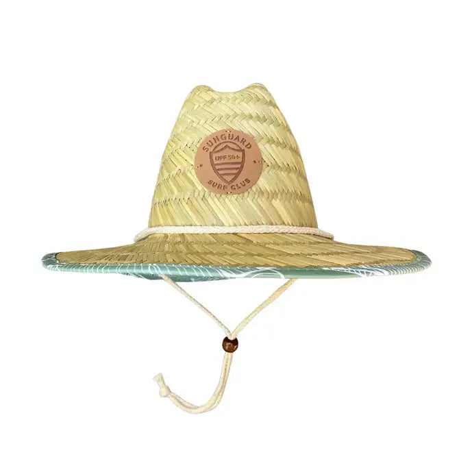 UPF50 Straw Lifeguard Hat- Banana Leaves