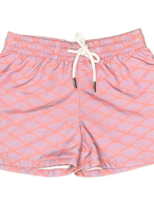 Saint Simons Shorties Swim Trunks- Coral Dot