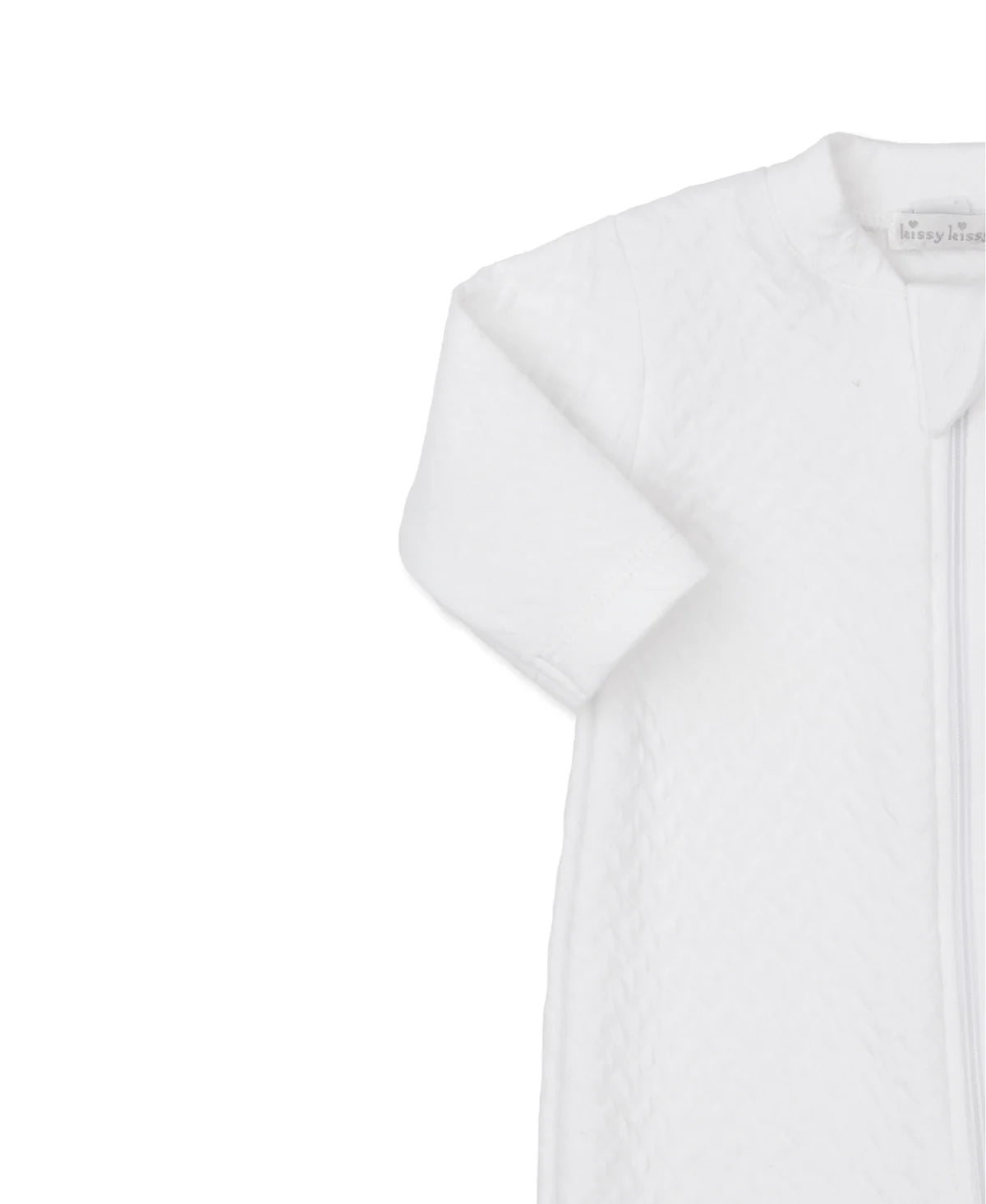 Pima Cotton Classic Jacquards White Zip Footie