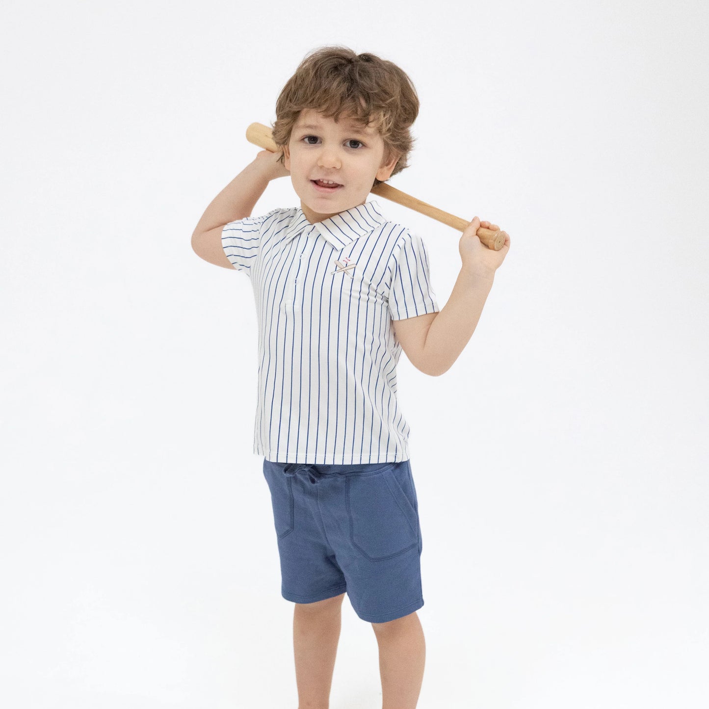 Baseball Stripe Polo with Short