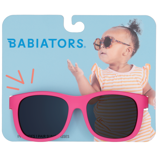 Hot Magenta Kids Navigator Sunglasses on Peggable Hangtag