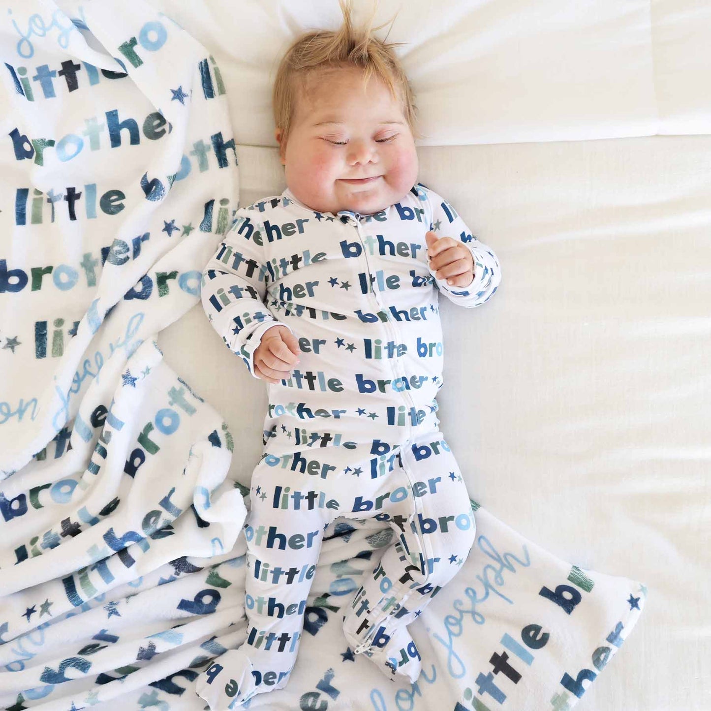 Bamboo Zipper Footie- Little Brother