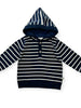 Organic Cotton Stripe Hooded Knit Pullover