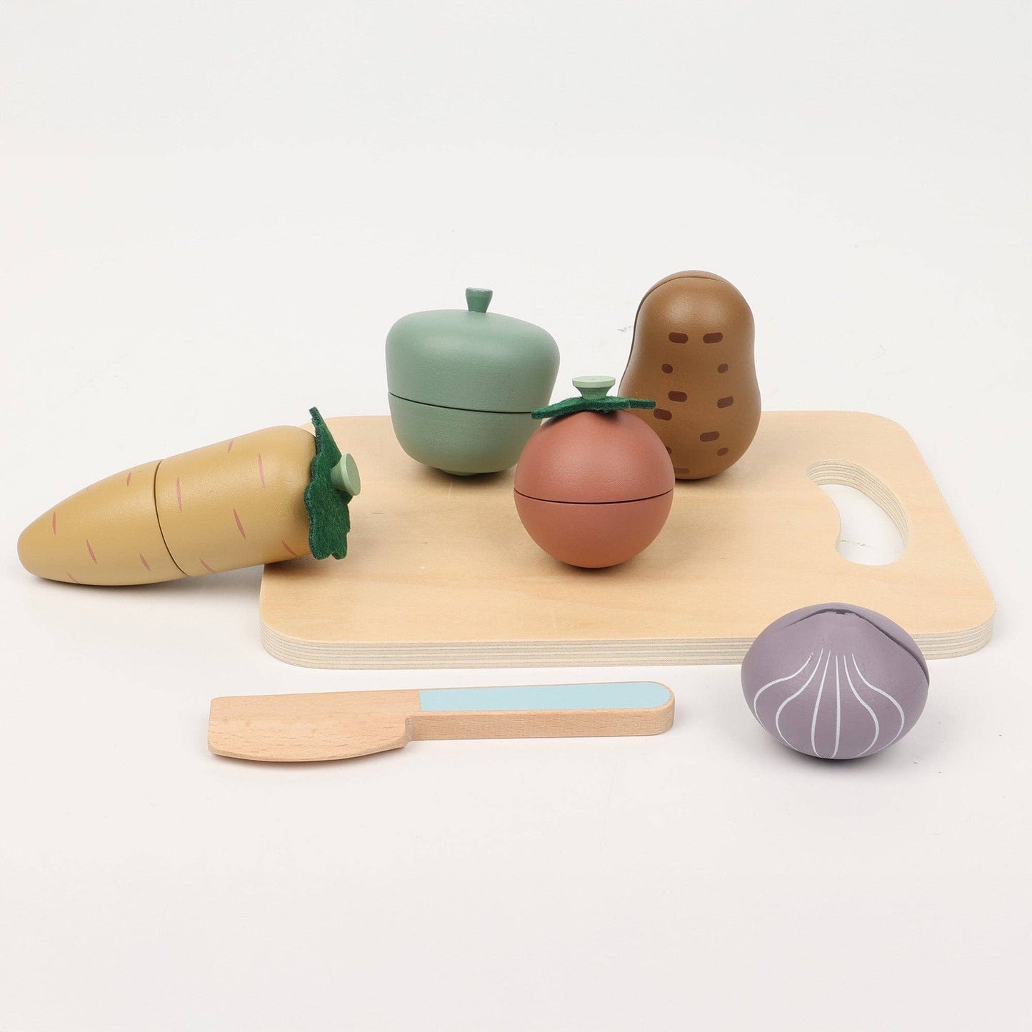Pretend Play Food Set - Wooden Vegetable Cutting Toys Set