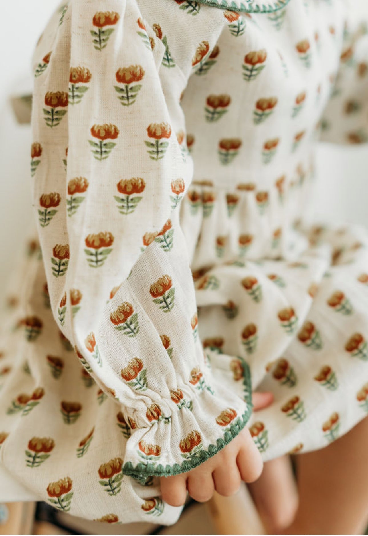 Linen Blend Ina Block Print Floral & Bloomer