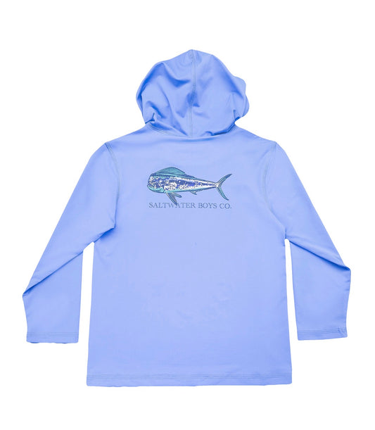 UPF50 Performance Hoodie- Blue Mahi