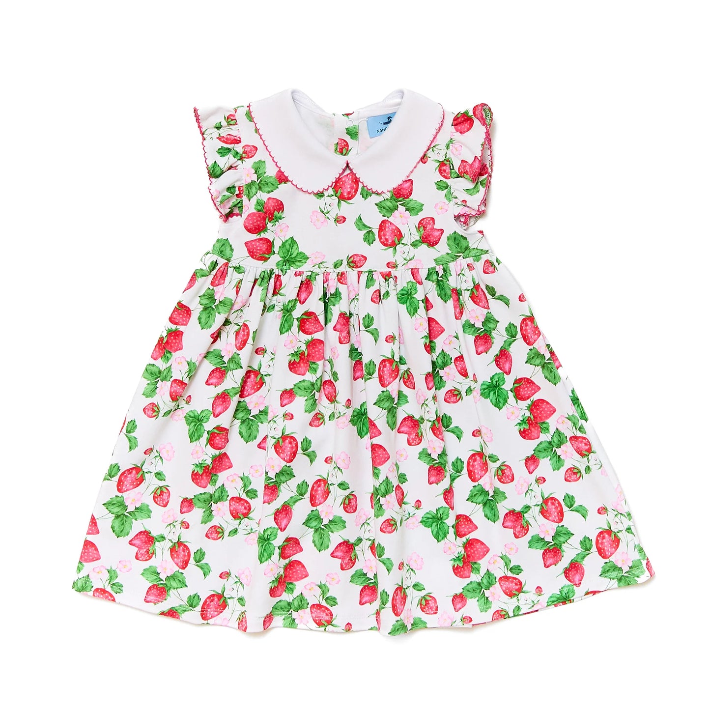 Pima Flutter Sleeve Dress in Strawberry Fields