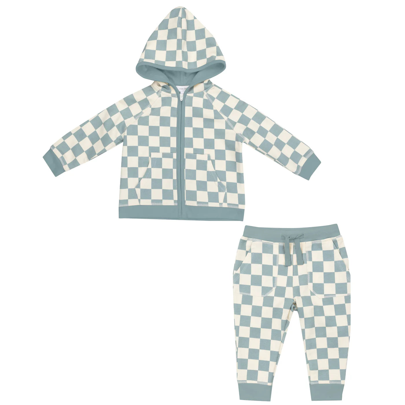 French Terry Checkerboard Hoodie And Jogger