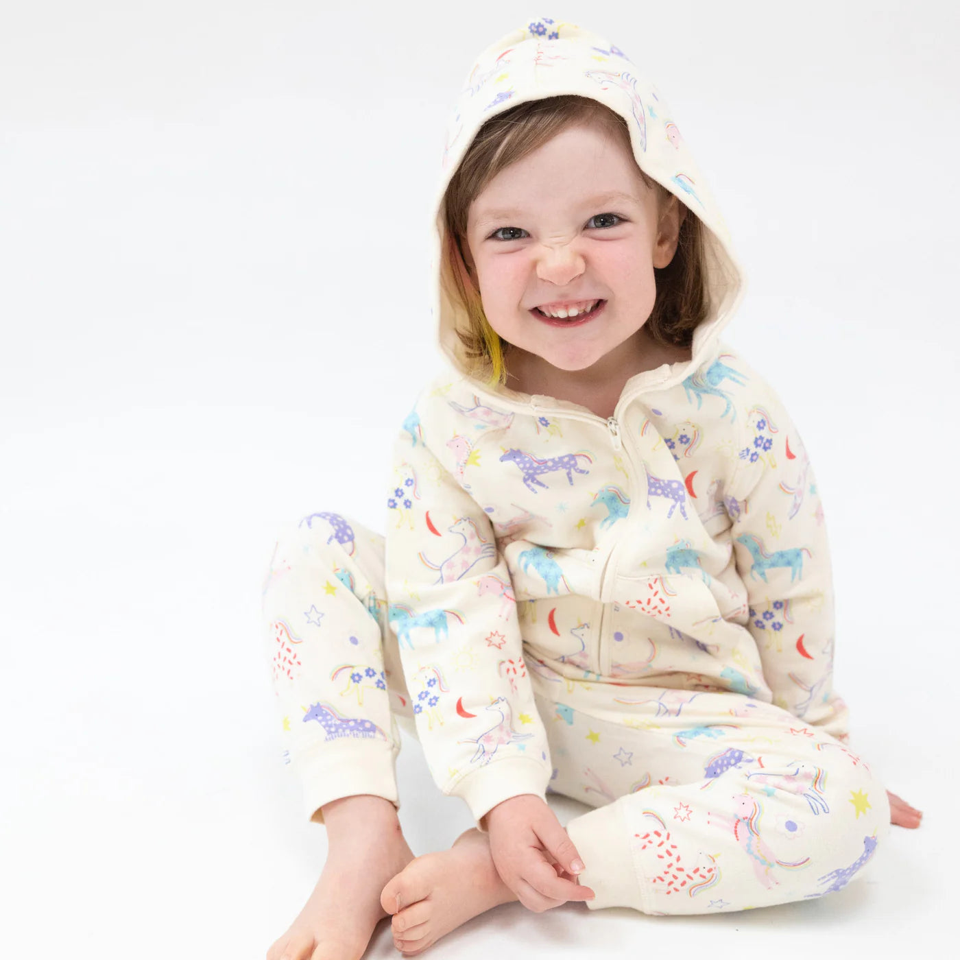 Fun Unicorns - Puffy Sweatshirt And Rib Legging