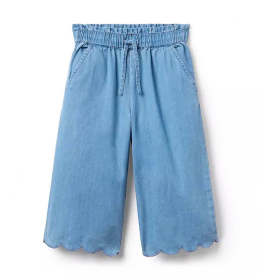 Chambray Scalloped Pant