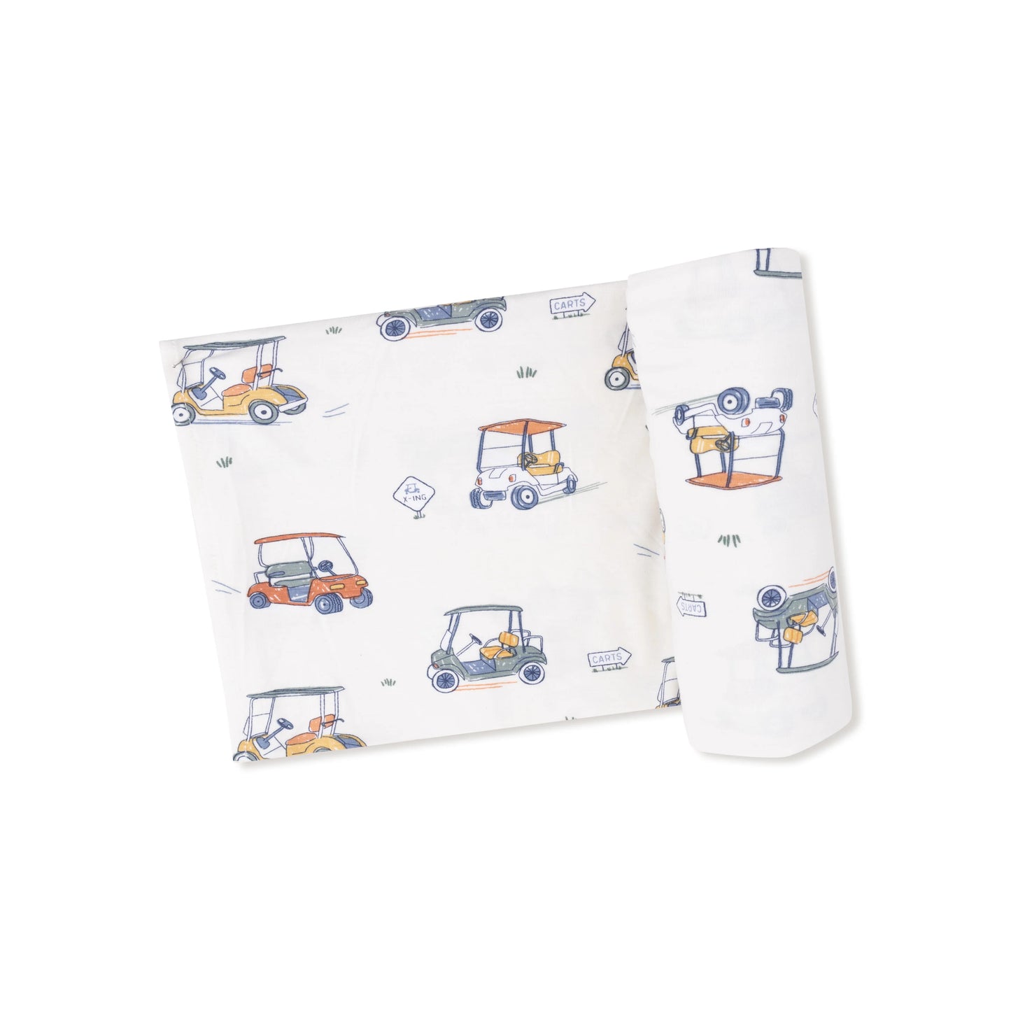 Bamboo Swaddle Blanket- Zooming Golf Cart