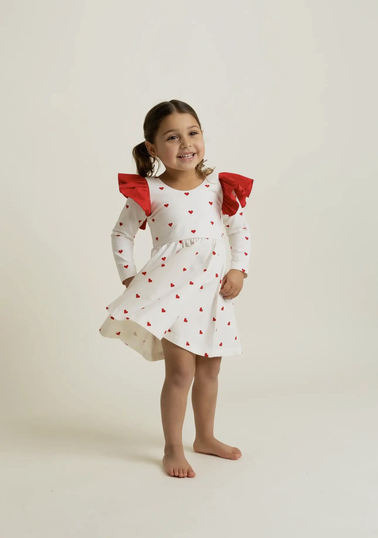 Double Ruffle Organic Cotton Heart Dress