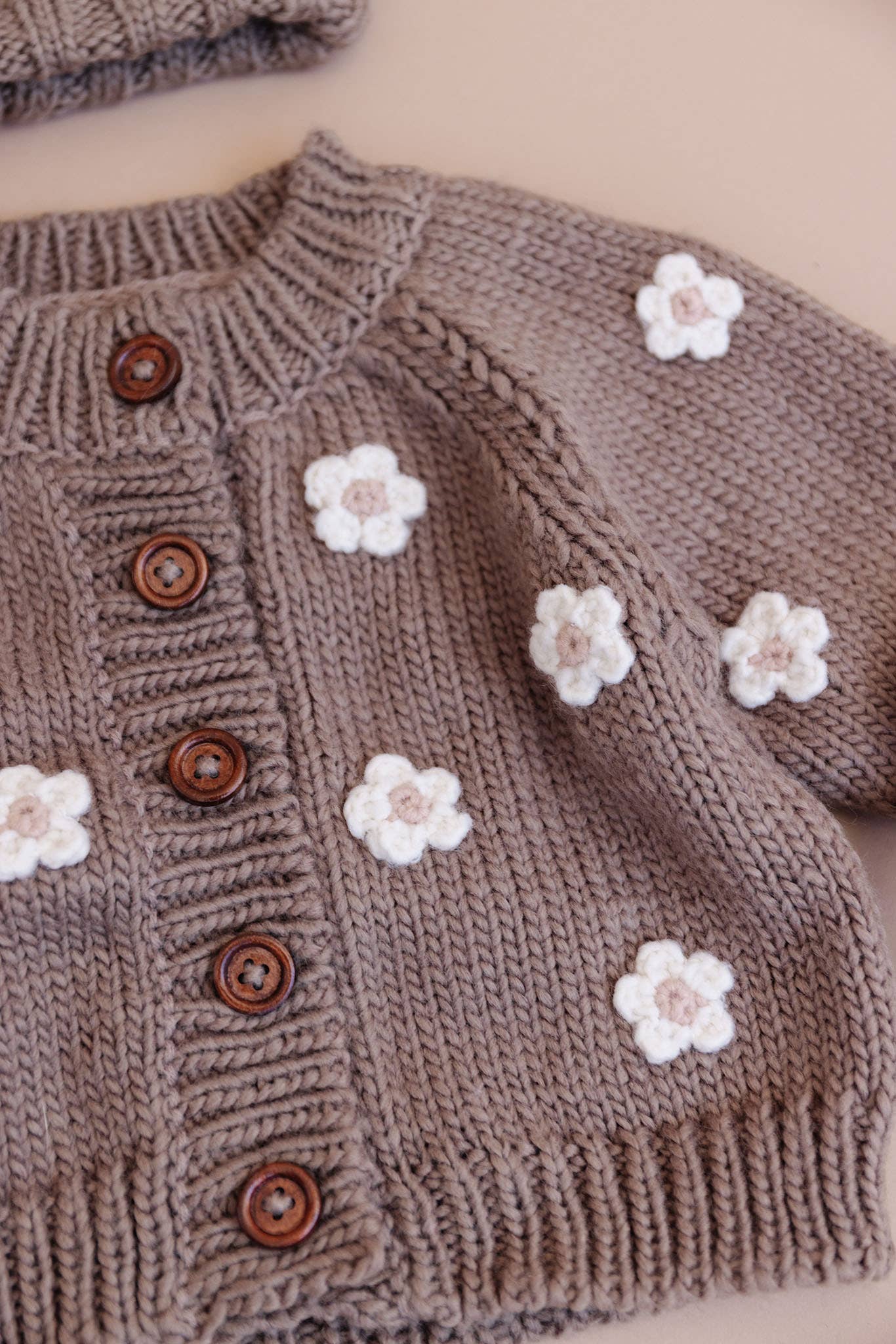 Flower Cardigan- Tan