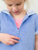 Girls Periwinkle Blue Terry Full-Zip Cover Up