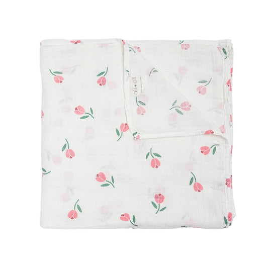 Bamboo Muslin Swaddle Blanket-Tulip