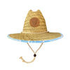 UPF50 Straw Lifeguard Hat- Blue Monstera