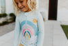 UPF50 Mint Rainbow Zip Rash Guard