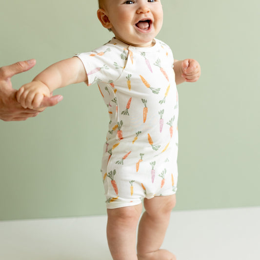 Coccoli Cotton-Modal Romper- Carrots